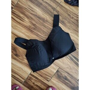 Livi Active Max Support Sports Bra Size 44H Molded Underwire Black Back Closure